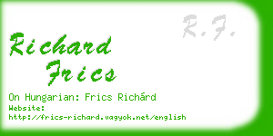 richard frics business card