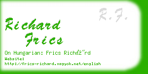 richard frics business card